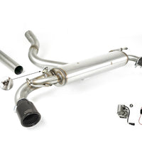 Toyota Yaris GR Rear Muffler Valved with electronics, Black Tips