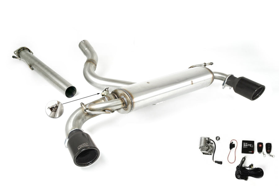 Toyota Yaris GR Rear Muffler Valved with electronics, Black Tips