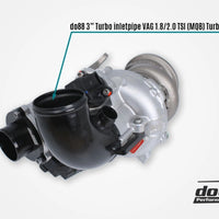 VAG 1.8/2.0 TSI (MQB) Turbo inletpipe, Black/Blue hose, OEM Turbo, OEM/DO88 Airbox