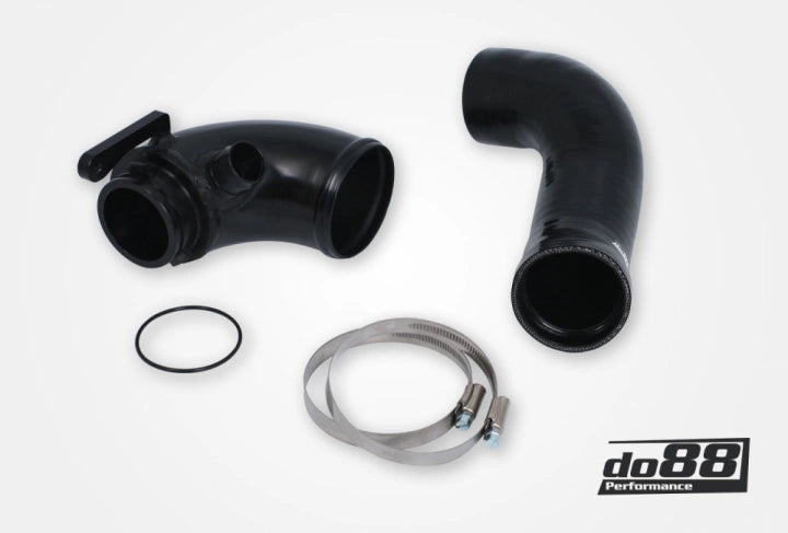 VAG 1.8/2.0 TSI (MQB) Turbo inletpipe, Black/Blue hose, OEM Turbo, OEM/DO88 Airbox