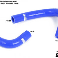 Volvo 740/940 Turbo 92-98 Coolant hoses oil cooler Blue/Black