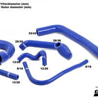 SAAB 9000 Turbo 94-98 Coolant hoses Blue/Black