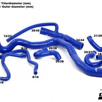 SAAB 9-3 2.0T 2003- Coolant hoses Blue/Black