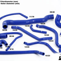 SAAB 900/9-3 Turbo 94-00 Coolant hoses Blue/Black