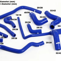 Audi S4/S6 C4 AAN Radiator hoses Blue/Black